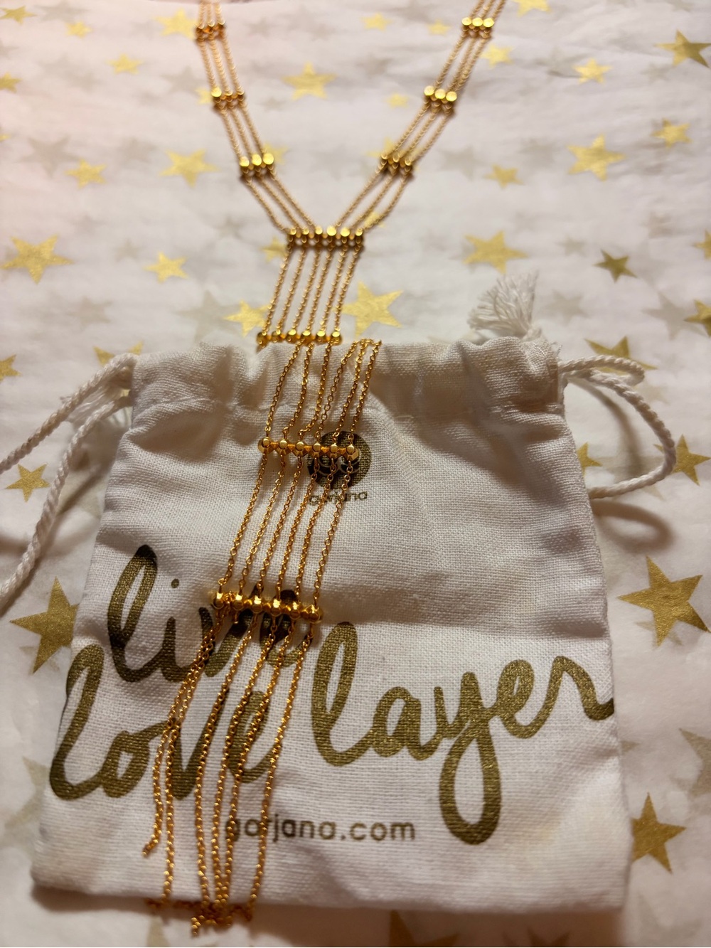 Gorjana Gold Multi-Strand Ladder Y Necklace - Picture 3 of 4
